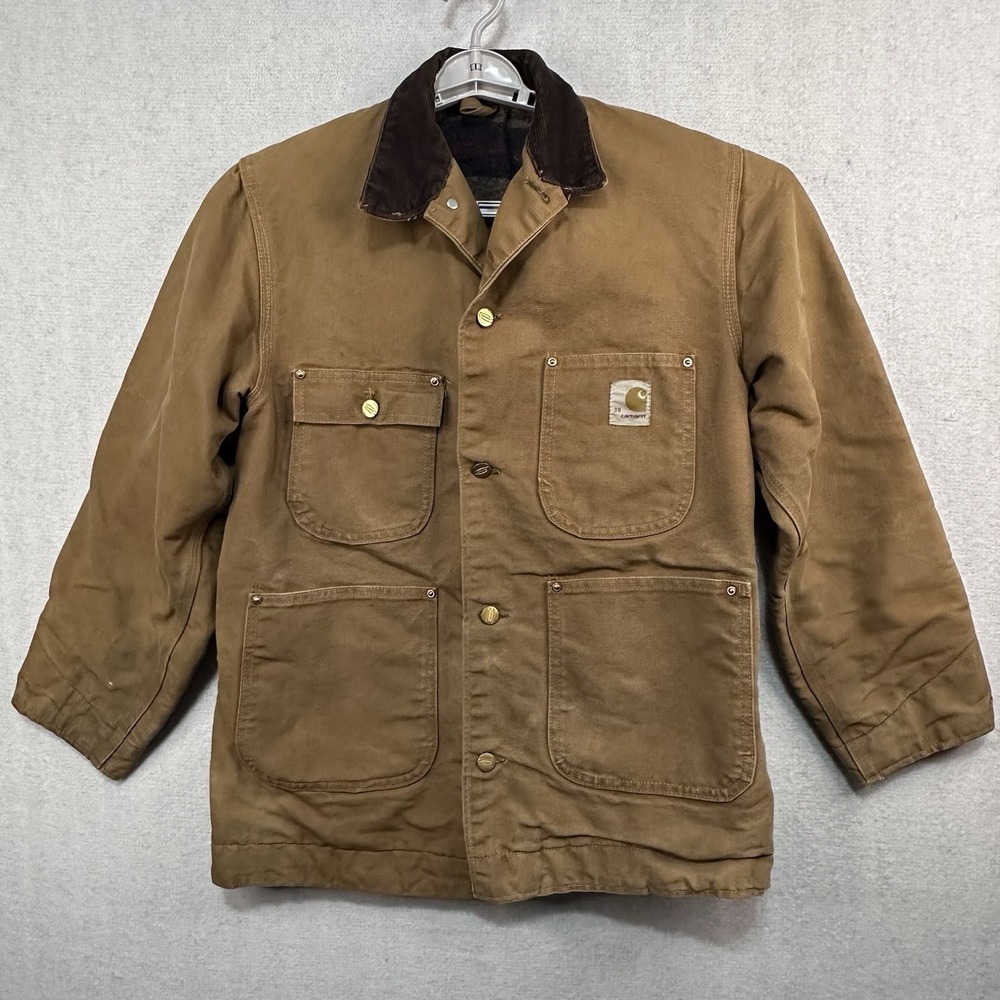 Vintage Carhartt 6BLC Men's Small Blanket Lined Chore Coat USA Troyset Treated